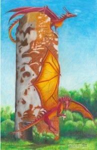 dragons occupy the ruins of Duluth's Minnesota Point lighthouse