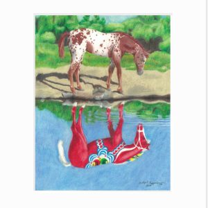 Dala Horse Reflection Giclée Print