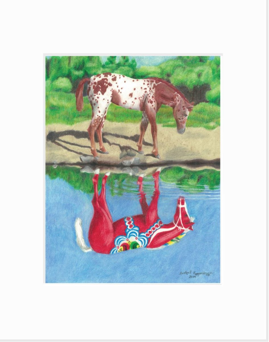 Dala Horse Reflection Giclée Print