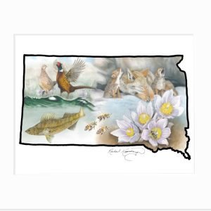 South Dakota State Symbols Giclée Print